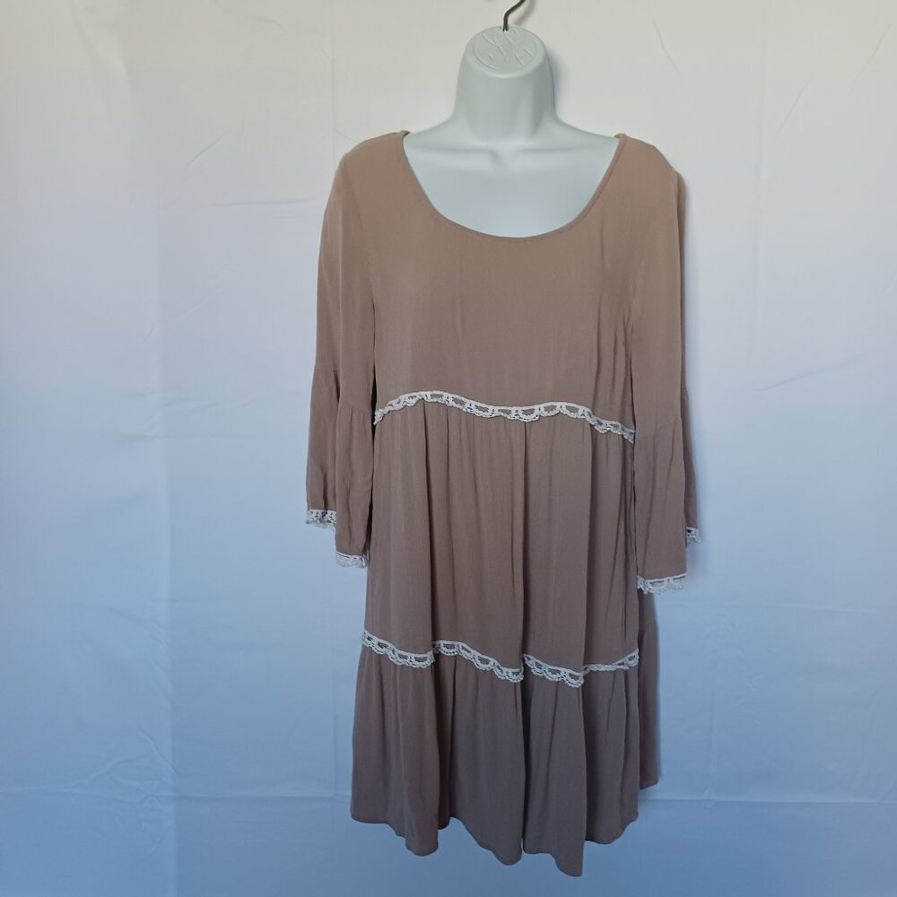 Umgee women top‎ beige tunic sz  M